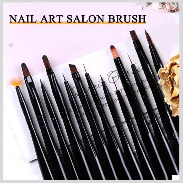 1Pcs/Lot Pinceau Nail Art Brushes For Manicure Lines Painting Black Pen Brush Striper Daisy Acrylic Gradient Shading UV Gel