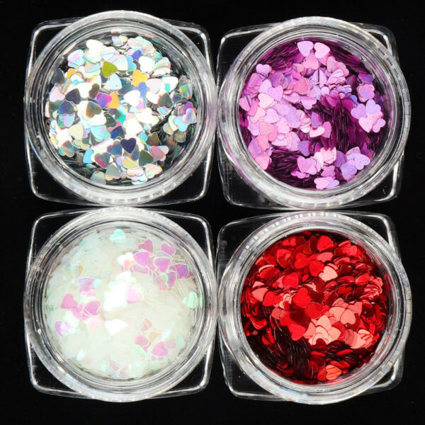 1g/bottle hart shape glitter