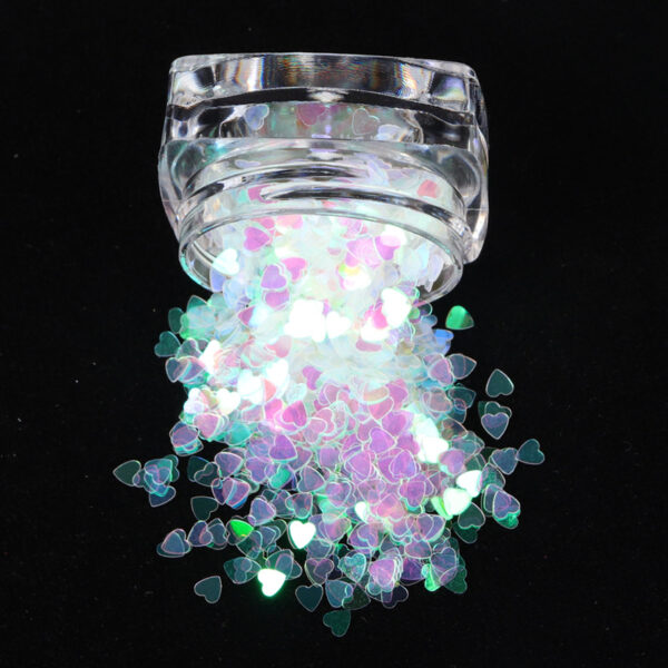 1g/bottle hart shape glitter - 图片 2